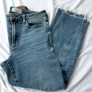 Dear John Sz 28 Frankie Ankle Jeans with Frayed Hem - Denim Women's Jeans, Blue